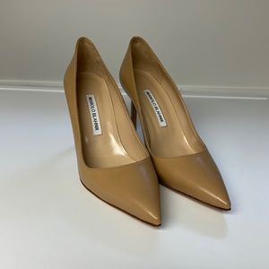 Manolo Blahnik Leather Pumps 90 NEW